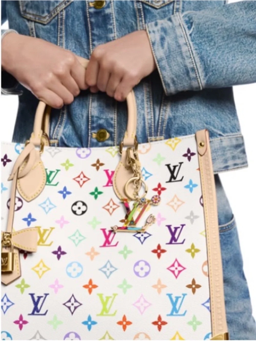 Louis Vuitton  Key Charm with Multicolor LV Accent